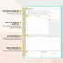 SUNEE A4 Size Meeting Notebook with Action Items - 160 Pages, Spiral Project Planner for Note Taking, Teal