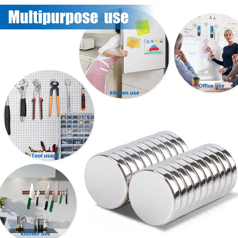 80 Pcs Neodymium Disc Small Magnets, 15 mm x 3 mm Tiny Magnets for Whiteboard, Office Crafts, and Fridge