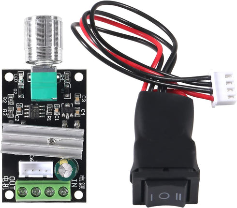 4PCS DC PWM Motor Speed Controller, Adjustable 6V 12V 24V 28V 3A 80W with Reversible Switch