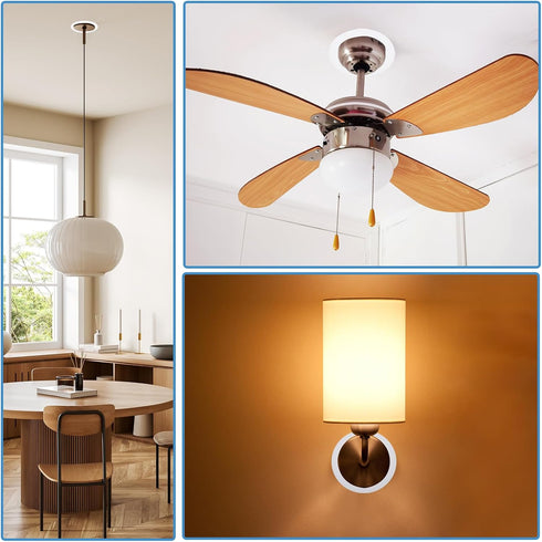3.6" 5" 2 PATIKIL ID OD Plastic Trim Ring, Pcs Ceiling Light Goof Rings Matte Circular Light Cover Lighting Fixture