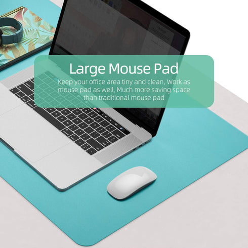 YSAGi Desk Mat, Large Waterproof Mouse Pad for Desk, Leather Desk Pad for Keyboard and Mouse, Dual-Sided Mat (35.4" x