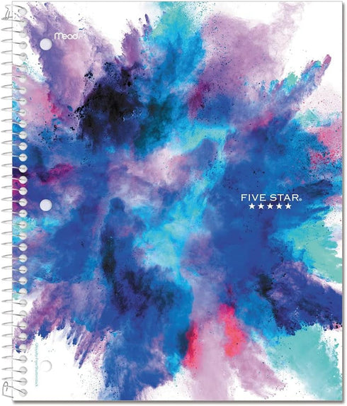 Five Star Spiral Notebooks, 1 Subject, College Ruled, 11" x 8-1/2", Cute Designs, 3 Pack, Design May Vary