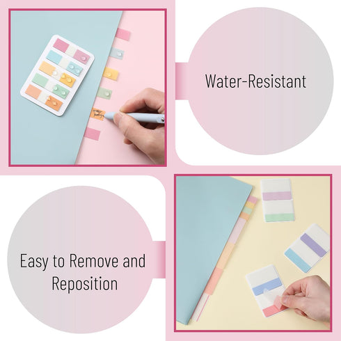 Mr. Pen Sticky Index Tabs, 500 Pcs, 21 Sets, Colorful Page Markers for Notebooks, Binders, and Books