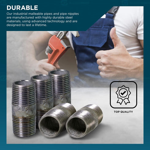 OQHM1855-10 NPGL1820 Galvanized Nipple Pipe, 1/8" x 2"