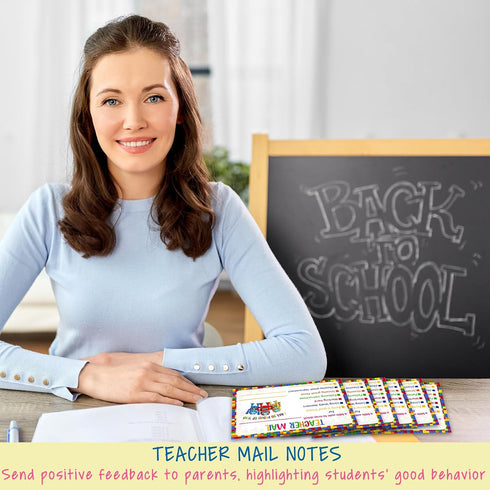 VGoghex 50 Teacher Mail Notes to Parents Happy Mail Letter Positive Notes Home from Teacher PCS Building Blocks Pattern