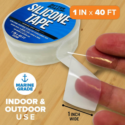 Better Boat Heavy Duty Silicone Tape Plumbing Self Fusing Plumbing Tape Silicone Water Pipe Rubber Tape Hose Repair Water Seal Fusion Coax Seal Electrical or Silicone Waterproof Tape for Leaks