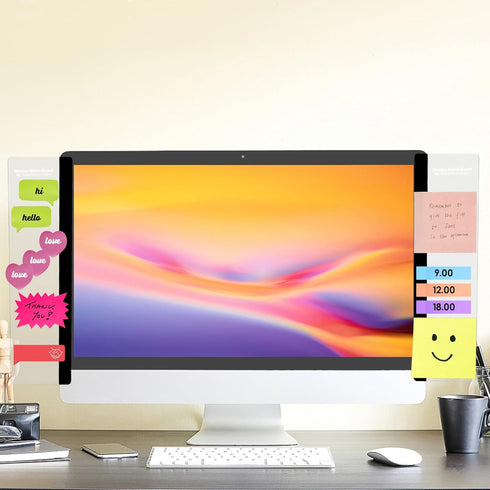 Office Desk Accessories, 2pcs Monitor Memo Board, Computer Message Board for Sticky Notes, Home Office Supplies
