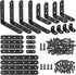 Glarks 134Pcs Black Corner Brace Set, 24Pcs L Shape Bracket, Flat Bracket Metal Joint Plate Fastener with 110Pcs Screws