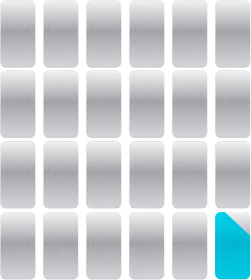 BOXOB 24pcs Adhesive Metal Plates for Magnetic Mounts, 2.36x1.18in Rectangular Iron Strips with