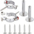 2PCS Wall Mount Ceiling Mount Pipe 304 Stainless Steel Pipe Supports, Adjustable Height for OD Pipe 15-19mm