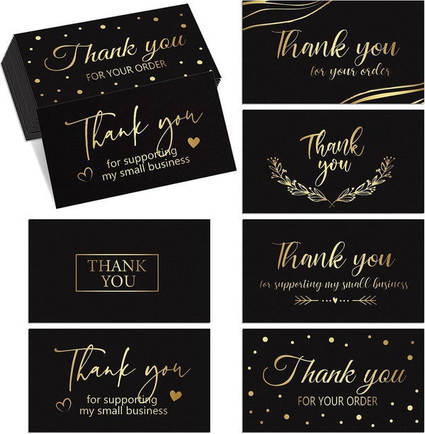 Outus 180 Black Gold Thank You for Supporting My Small Business Cards Small