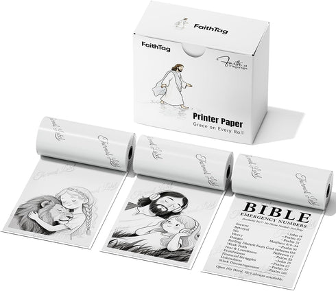 FaithTag Transparent Self-Adhesive Glossy Thermal Printer Paper for FP31 & Other Mini