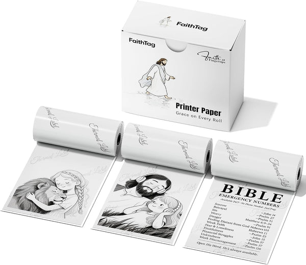 FaithTag Transparent Self-Adhesive Glossy Thermal Printer Paper for FP31 & Other Mini