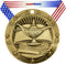 Decade Awards Academic Medal - 3 Inch Wide Gold or Silver Medal with Stars and Stripes Neck Ribbon