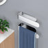 HUFEEOH 2 Pack Adhesive Hand Towel Holder, Sticky Wall Mounted Towel Bar, Stainless Steel Kitchen Towel Rack
