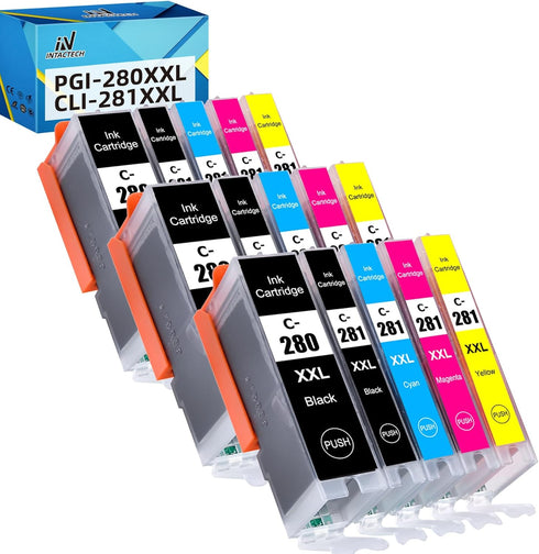 PGI-280 XXL CLI-281 XXL Compatible Ink Cartridges Replacement for Canon 280 281 (15-Pack, PGBK/BK/C/M/Y)