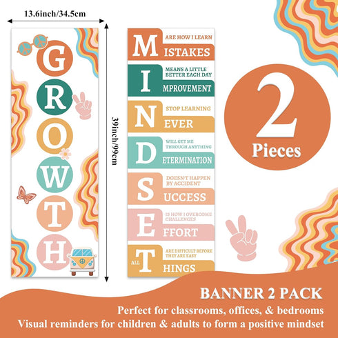 Growth Mindset Posters for Classroom Motivational Posters Decorations Bulletin Board Banner Groovy Inspirational Posters School Poster for Teachers Preschool Elementary Middle School by QOUBAI