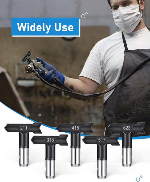Spray Nozzle Spray Tip - Reversible Spray Tips for Airless Paint Sprayer, 5 Pieces - 211, 313, 415, 517, 623