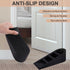 Premium Rubber Door Stoppers for Bottom of Door, Heavy Duty Stackable Wedge for Carpet, 2 Pack (Big, Black)