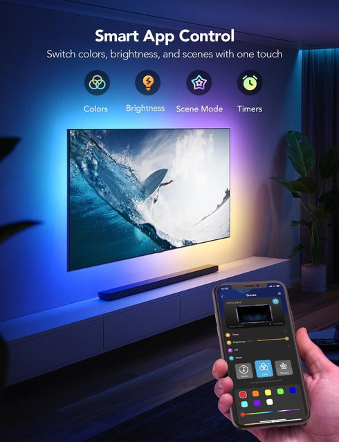 Govee TV LED Backlight, RGBIC LED Lights for 40-50inch TVs, Music Sync, Wi-Fi Bluetooth & App Control