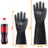 Thick Chemical Resistant Rubber Gloves, Waterproof Cleaning Protective Heavy Duty Gloves, 18" Black Safety Work Gloves, Acid/Alkali/Oil Resistant Gloves with Non-Slip Diamond Grip, 1 Pair XL