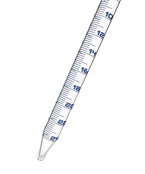EISCO Serological Pipette, 25ml - Class A, Blue Graduations, Calibrated for Delivery to Jet