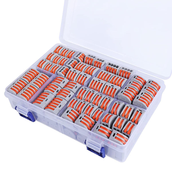160 PCS Lever Wire Connectors Nuts Assortment Kit, 28-12 AWG, 2/3/5 Conductor Combination Compact Electric Wire
