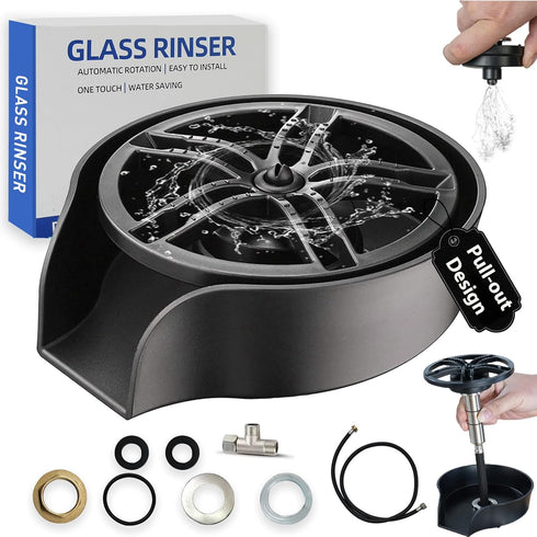 Glass Rinser for Kitchen Sink, High Pressure 360 Degree Rotating Spout Glass