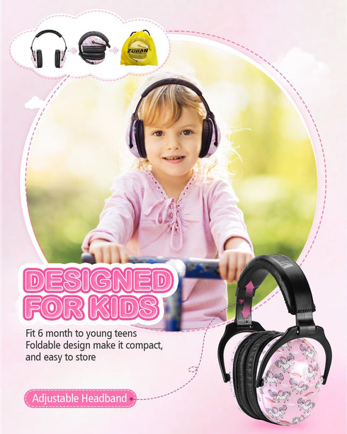 ZOHAN EM030 Kids Ear Protection - Noise Cancelling Headphones Ear Muffs for Autism Sensory & Hearing Protection