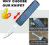 10PCS #23 Caressolove Auto Retractable Utility Knife, Safety Black Automatic Box Cutter, Scalpel Pocket Knife, Push