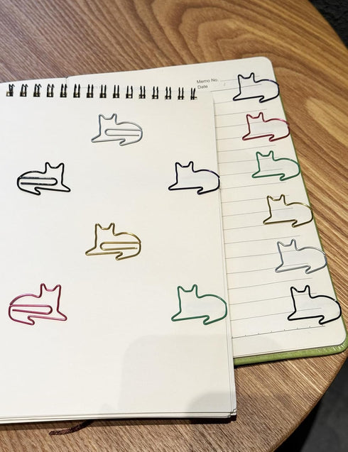 Cute Paper Clips, 65 pcs Cat Shaped Bookmarks, Fun Office Supplies Gifts for Cat Lovers, Students, Teachers