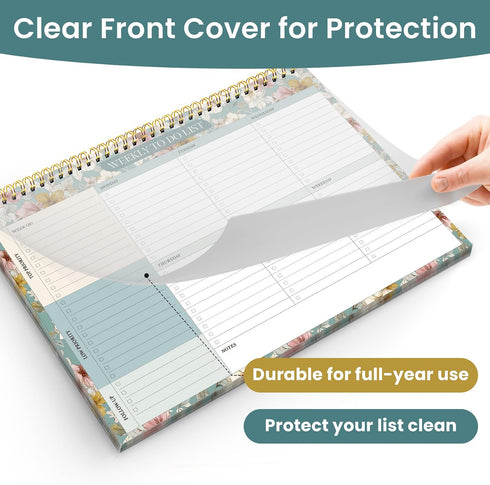 52 Sheets8.5"11"- Weekly To Do List Notepad with Undated Undated Weekly Planner Notepad for Office Desk Accessories