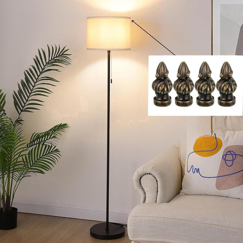 Glveaoui 2Pcs 1 Pack 3/8" 1/4-27 Antique Brass Lamp Cap Knob Lamp Finial Knob Retro Lamp Finial Decoration Lamp Head