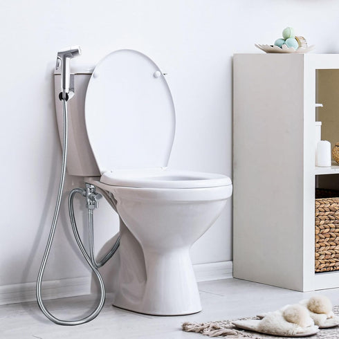 Brushed Nickel Handheld Bidet Sprayer, Muslim Shower Bidet Attachment, Cloth Diaper Toilet Sprayer, Jet Spray