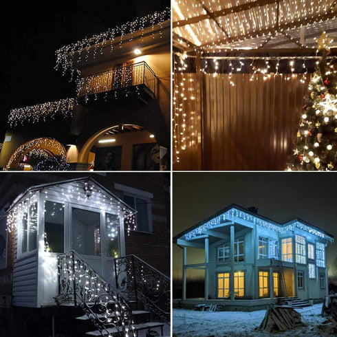 YASENN 300LED Icicle Style String Lights, 29.5FT Connectable with 8 Lighting Modes for Home Garden Decor