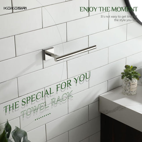 2 Pack, B3008CH-P2 KOKOSIRI Hand Towel Bar Chrome Bathroom Towel Rail Holder Kitchen Paper Holder Wall Mounted Toilet