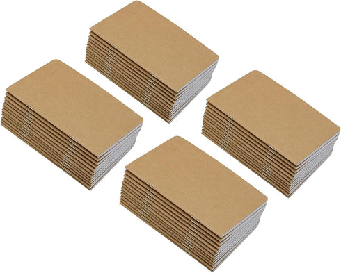 Yansanido 48 Pcs Pocket Notebook, 5.5 Inch x 3.5 Inch, 32 Sheets (64 Pages), 8 mm Ruled Pages, 70 Gsm Paper, Brown