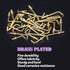 Swpeet 120Pcs Gold Brass Plated Metal Screw-in Square Bend Hooks Kit - 6 Sizes for Home Workplace Office