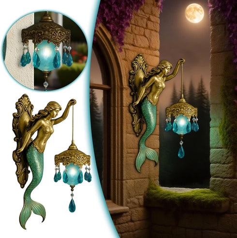 Generic 8Inch (1) Mermaid Wall Lamp, Vintage Wall Sconce, Ocean-Themed Bronze Fixture, Vintage Style Bedroom Hotel
