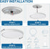 Dimmable 24W 2400LM, 12Inch, 2000K 3000K-6500K, 1 Pack LED Flush Mount Ceiling Light Fixture with Remote Control, Warm