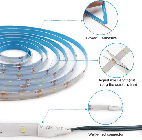 9.8ft 90 Dimmable, LED Strip Lights Battery Operated, LED Strip Lights with Remote Timer Waterproof Flexible Lights