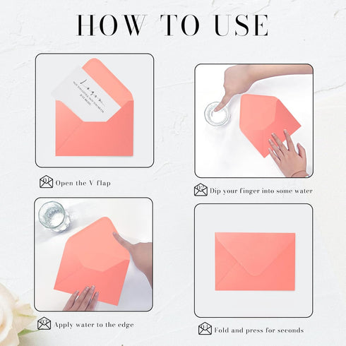 Pink Pearl Envelopes 5x7-100 PCS Goefun Pink Metallic Envelopes, A7 Euro Flap for Wedding Invitations