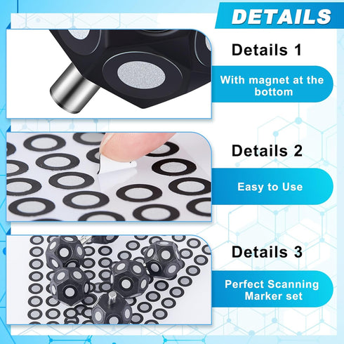 6 Set 2 100 6.0 mm 3D 3D Kingdder Pcs Multi-Angle Marker Sheet Point Scanner Markers Dot Stickers Scanning Spray