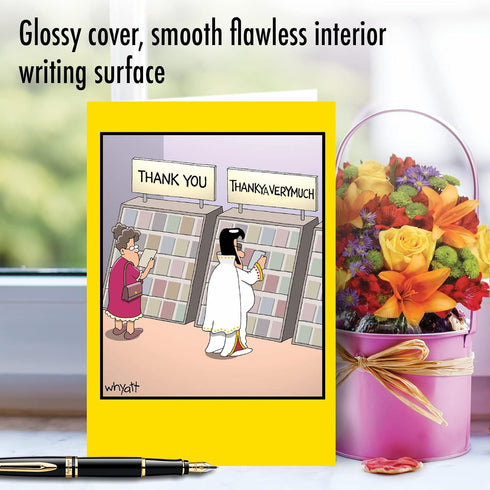 5 7 Inch (1 3757 NobleWorks - Funny Thank You Paper Card with x Envelope For Men and Women Card) ThankYa