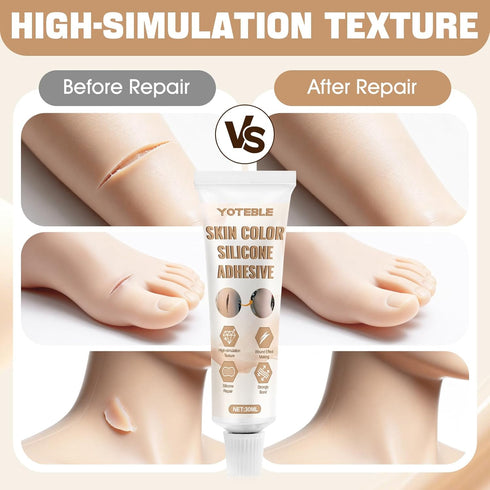 YOTEBLE Seamless, 30ml Silicone Glue, Skin Color High-Flexibility Instant Silicone Adhesive Glue, Waterproof Soft