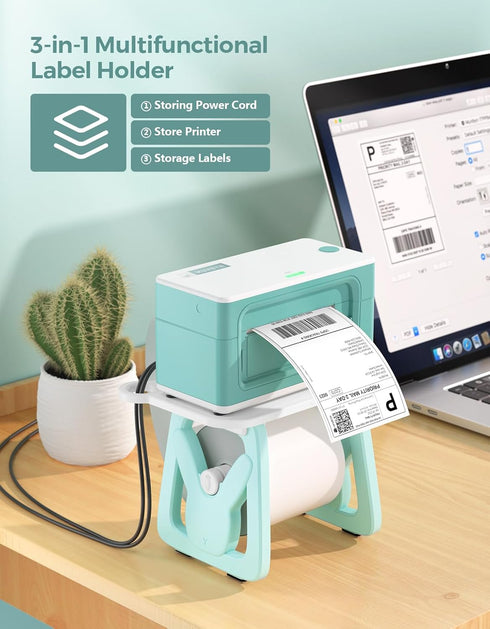 MUNBYN Label Holder for Rolls and Fanfold Labels, Thermal Sticker Holder for Desktop Thermal Printer, Accessory
