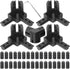 4Set 4040 3-Way End Corner Bracket with M6x12mm Screws for 4040 Aluminum Extrusion Accessories, Black