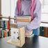 Wooden Letter E Bookends - Stylish Desk Organizer for Books and Files