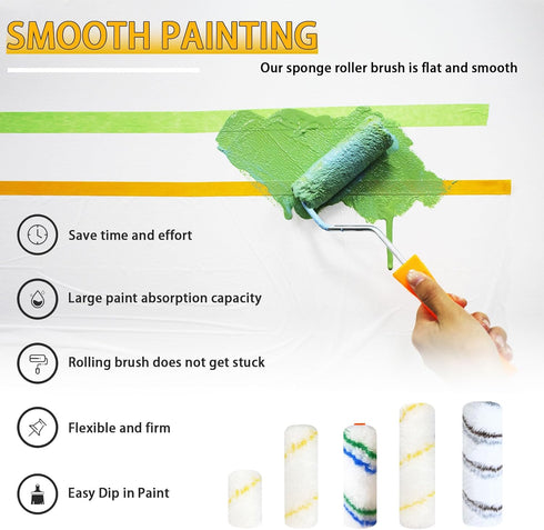 10 Pieces Paint Roller Cover, 6 Inch Microfiber Washable Covers for House Painting Supplies