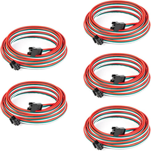 BTF-LIGHTING 5 pcs/Pack 20AWG 3 Pin JST SM Male Female Plug LED Connector, 6.56ft(2m) Extension Cable for WS2812B